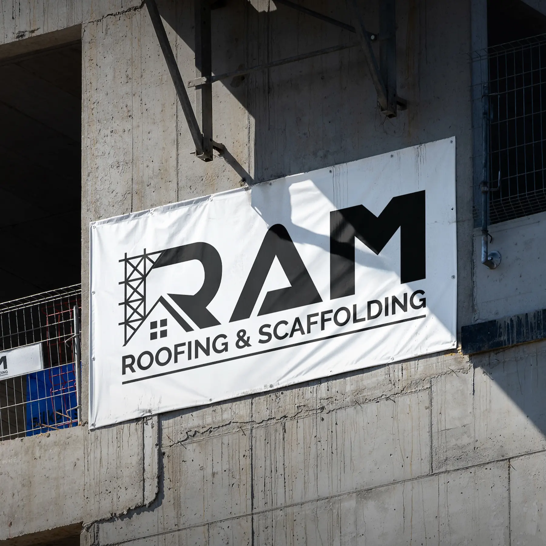 RAM Roofing and Scaffolding signage